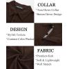 imagePJ PAUL JONES Mens Polo Shirts Short Sleeve Textured Casual Stylish Classic Button Polo T Shirt Stretchy Collared Golf ShirtsCoffee