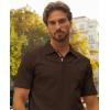 imagePJ PAUL JONES Mens Polo Shirts Short Sleeve Textured Casual Stylish Classic Button Polo T Shirt Stretchy Collared Golf ShirtsCoffee