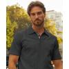 imagePJ PAUL JONES Mens Polo Shirts Short Sleeve Textured Casual Stylish Classic Button Polo T Shirt Stretchy Collared Golf ShirtsDark Gray