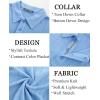 imagePJ PAUL JONES Mens Polo Shirts Short Sleeve Textured Casual Stylish Classic Button Polo T Shirt Stretchy Collared Golf ShirtsLight Blue