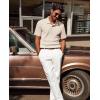 imagePJ PAUL JONES Mens Polo Shirts Short Sleeve Textured Polo T Shirt Summer Casual Knitted Golf ShirtApricot