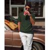 imagePJ PAUL JONES Mens Polo Shirts Short Sleeve Textured Polo T Shirt Summer Casual Knitted Golf ShirtArmy Green