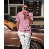imagePJ PAUL JONES Mens Polo Shirts Short Sleeve Textured Polo T Shirt Summer Casual Knitted Golf ShirtPink
