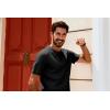 imagePJ PAUL JONES Mens Polo Shirts Short Sleeve Textured Knit Polo Shirt Ribbed Casual Golf ShirtsBlackhollow Out