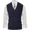 imagePJ PAUL JONES Mens Sweater Vest VNeck Sleeveless Cable Knitted Cardigan VestRoyal Blue