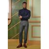 imagePJ PAUL JONES Men Vintage Tweed Pants Herringbone Pleated Suit TrousersBlack White