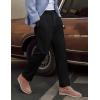 imagePJ PAUL JONES Mens Linen Dress Pants Casual Slim Fit Expandable Wasit Pleated Front TrousersBlack