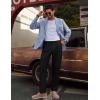 imagePJ PAUL JONES Mens Linen Dress Pants Casual Slim Fit Expandable Wasit Pleated Front TrousersBlack