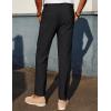 imagePJ PAUL JONES Mens Linen Dress Pants Casual Slim Fit Expandable Wasit Pleated Front TrousersBlack