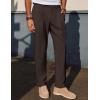 imagePJ PAUL JONES Mens Linen Dress Pants Casual Slim Fit Expandable Wasit Pleated Front TrousersCoffee