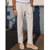 imagePJ PAUL JONES Mens Linen Dress Pants Casual Slim Fit Expandable Wasit Pleated Front TrousersLight Khaki