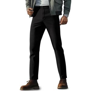 imagePJ PAUL JONES Mens Golf Pants Work Dress Comfy Pants Casual Slacks Trousers with Zip PocketsBlack