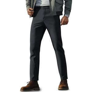 imagePJ PAUL JONES Mens Golf Pants Work Dress Comfy Pants Casual Slacks Trousers with Zip PocketsDark Blue