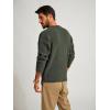 imagePJ PAUL JONES Mens Crewneck Sweater Casual Cable Knit Pullover Sweater Drop Shoulder Solid Knitted SweatersDark Green