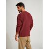 imagePJ PAUL JONES Mens Crewneck Sweater Casual Cable Knit Pullover Sweater Drop Shoulder Solid Knitted SweatersRed