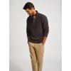imagePJ PAUL JONES Mens Pullover Sweaters Quarter Button Sweater Stand Collar Knit PulloversCoffee