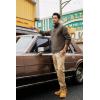 imagePJ PAUL JONES Mens Pullover Sweaters Quarter Button Sweater Stand Collar Knit PulloversKhaki