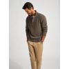 imagePJ PAUL JONES Mens Pullover Sweaters Quarter Button Sweater Stand Collar Knit PulloversKhaki