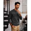 imagePJ PAUL JONES Mens Sweater Casual Crew Neck Pullover Textured Knit SweatersDark Gray