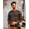 imagePJ PAUL JONES Mens Sweater Casual Crew Neck Pullover Textured Knit SweatersGrey Brown
