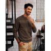 imagePJ PAUL JONES Mens Sweater Casual Crew Neck Pullover Textured Knit SweatersGrey Brown