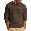 imagePJ PAUL JONES Mens Sweater Casual Crew Neck Pullover Textured Knit SweatersGrey Brown