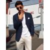 imagePJ PAUL JONES Mens Blazer Casual Sport Coats Regular Fit Two Button Suit Jacket Lightweight Sports JacketNavy Blue With Square