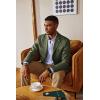 imagePJ PAUL JONES Mens Blazer Lightweight Sport Coats Casual Two Buttons Notched Lapel Suit Jacket with Removable BroochOlive Green