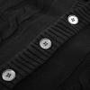 imagePJ PAUL JONES Mens Cardigan Sweaters Stand Collar Long Sleeve Cable Knit Button Down SweaterBlack