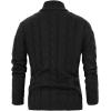 imagePJ PAUL JONES Mens Cardigan Sweaters Stand Collar Long Sleeve Cable Knit Button Down SweaterBlack