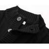 imagePJ PAUL JONES Mens Cardigan Sweaters Stand Collar Long Sleeve Cable Knit Button Down SweaterBlack