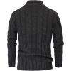imagePJ PAUL JONES Mens Cardigan Sweaters Stand Collar Long Sleeve Cable Knit Button Down SweaterBlack Grey