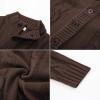 imagePJ PAUL JONES Mens Cardigan Sweaters Stand Collar Long Sleeve Cable Knit Button Down SweaterCoffee