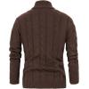 imagePJ PAUL JONES Mens Cardigan Sweaters Stand Collar Long Sleeve Cable Knit Button Down SweaterCoffee