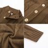 imagePJ PAUL JONES Mens Cardigan Sweaters Stand Collar Long Sleeve Cable Knit Button Down SweaterCoyote