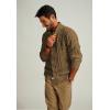 imagePJ PAUL JONES Mens Cardigan Sweaters Stand Collar Long Sleeve Cable Knit Button Down SweaterCoyote