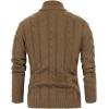 imagePJ PAUL JONES Mens Cardigan Sweaters Stand Collar Long Sleeve Cable Knit Button Down SweaterCoyote