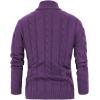 imagePJ PAUL JONES Mens Cardigan Sweaters Stand Collar Long Sleeve Cable Knit Button Down SweaterDeep Purple