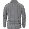 imagePJ PAUL JONES Mens Cardigan Sweaters Stand Collar Long Sleeve Cable Knit Button Down SweaterGrey