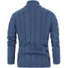 imagePJ PAUL JONES Mens Cardigan Sweaters Stand Collar Long Sleeve Cable Knit Button Down SweaterLight Navy Blue
