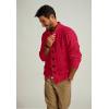 imagePJ PAUL JONES Mens Cardigan Sweaters Stand Collar Long Sleeve Cable Knit Button Down SweaterRed