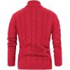 imagePJ PAUL JONES Mens Cardigan Sweaters Stand Collar Long Sleeve Cable Knit Button Down SweaterRed