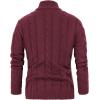 imagePJ PAUL JONES Mens Cardigan Sweaters Stand Collar Long Sleeve Cable Knit Button Down SweaterWine
