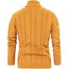 imagePJ PAUL JONES Mens Cardigan Sweaters Stand Collar Long Sleeve Cable Knit Button Down SweaterYellow