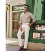imagePJ PAUL JONES Mens Classic Fit LinenCotton Shirt Button Down Long Sleeve Casual Business ShirtsBeige