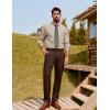 imagePJ PAUL JONES Mens Classic Fit LinenCotton Shirt Button Down Long Sleeve Casual Business ShirtsBeige