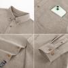 imagePJ PAUL JONES Mens Classic Fit LinenCotton Shirt Button Down Long Sleeve Casual Business ShirtsBeige