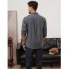 imagePJ PAUL JONES Mens Classic Fit LinenCotton Shirt Button Down Long Sleeve Casual Business ShirtsBlack