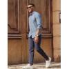 imagePJ PAUL JONES Mens Classic Fit LinenCotton Shirt Button Down Long Sleeve Casual Business ShirtsBlue