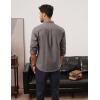 imagePJ PAUL JONES Mens Classic Fit LinenCotton Shirt Button Down Long Sleeve Casual Business ShirtsCoffee